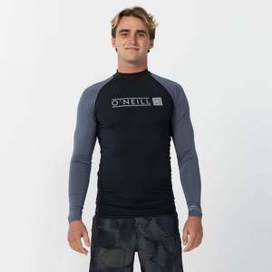 Wetsuits: O'NEILL REACTOR BLOCK UV LS RASH VEST - ORION BLUE