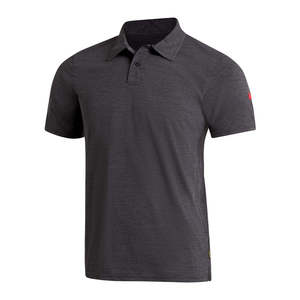 FLORENCE MARINE AIRTEX COLLARED SHORT SLEEVE SHIRT - HEATHER CHARCOAL