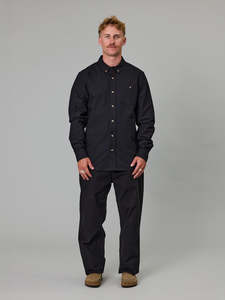 JUST ANOTHER FISHERMAN ANCHORAGE SHIRT - DEEP BLACK