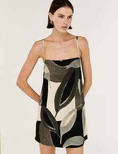 Dresses: STAPLE THE LABEL LEONA MINI DRESS - DARK LEAF GARDEN