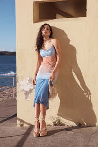 MINK PINK SOLSTICE OMBRE MESH MAXI DRESS - MULTI OMBRE