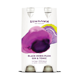 RTD: Sundown Black Doris Gin & Tonic RTD 4 x 250ml Bottles