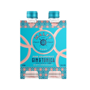 RTD: Malfy Pink Grapefruit Gin & Tonic RTD 4 x 300ml Bottles