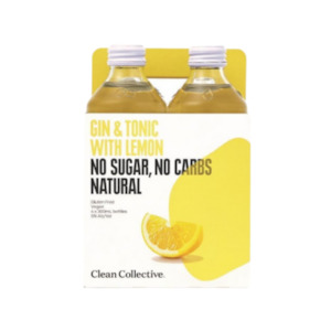 Premixes: Clean Collective Gin & Tonic with Lemon RTD 4 x 300ml Bottles
