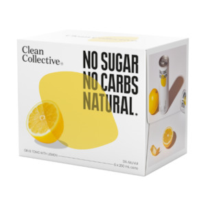 Clean Collective Gin & Tonic with Lemon RTD 6 x 250ml Cans