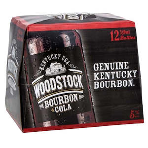 Premixes: Woodstock Bourbon & Cola 5% RTD 12 x 330ml Bottles