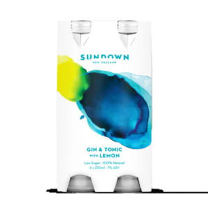 Premixes: Sundown Gin & Tonic With Lemon RTD 4 x 250ml Bottles