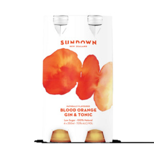 Sundown Blood Orange Gin & Tonic RTD 4 x 250ml Bottles