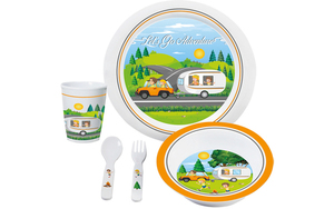 BRUNNER childrens dinnerset LET'S GO ADVENTURE, antislip, 5pcs - Moutere Caravans