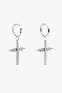 Jewellery: Antler Winged Elegance Earrings - Silver