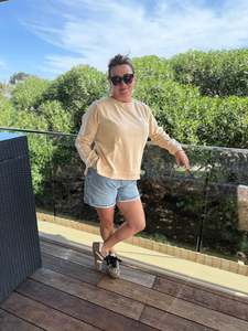 The 50 Rack: Sophie Moran Arm Stripe Sweatshirt - Beige