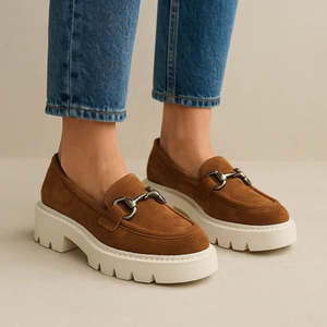 Outerwear: Tamara London Pargo Loafer - Dark Tan Suede