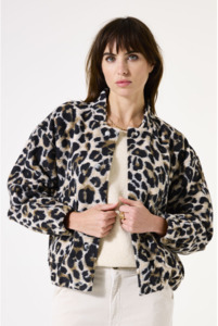 Garcia Leopard Print Jacket - Soft Teddy