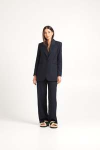 Wardrobe Capsule: Tuesday Paris Blazer - Dark Navy Pinstripe