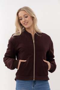 Outerwear: Mi Moso Picard Bomber - Plum