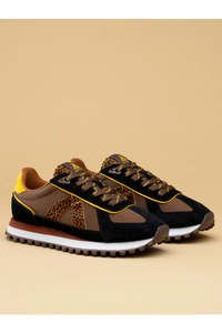 Flats: ASVLT Gate Sneaker - Black Safari