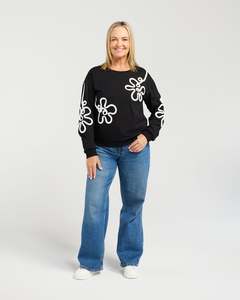 Sweatshirts Hoodies: Seduce Aurelia Sweat - Black/White
