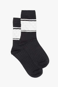 Non Sale: Antler Black & White Band Sock