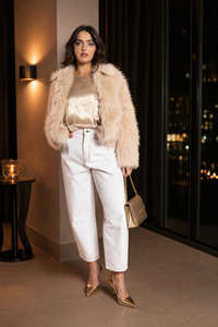 Non Sale: Drama The Label Barrel Leg Jeans - White