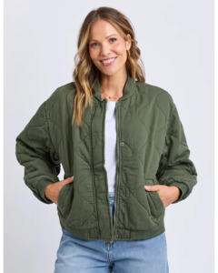 Elm Jean Bomber Jacket - Four Leaf Clover