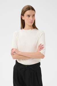 Karen By Simonsen SS Candace Top - Egret