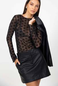 Blak: Blak Gigi Top - Black Daisy Flower