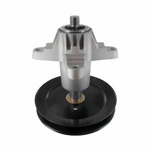 Spindle: Spindle Assembly MTD White rear catcher 41" with pulley left side