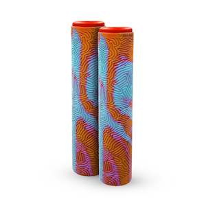 Grips: MADD GEAR MFX 180MM VIRAL TPR GRIPS TEAL / ORANGE