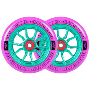 MADD GEAR 120MM SYNDICATE AR WHEELS PINK / TEAL PAIR