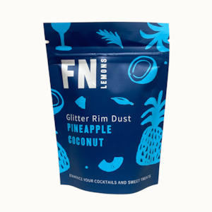 Garnish: F N Lemons > Pineapple Coconut Glitter Cocktail Rim Garnish