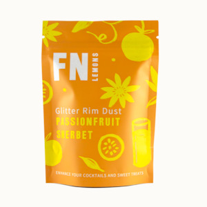 Garnish: F N Lemons > Passionfruit Sherbet Cocktail Rim Garnish