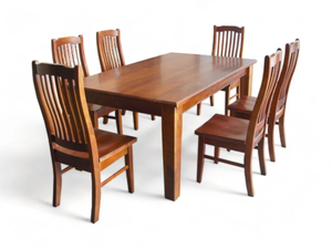 Products: 7 Piece Pine Dining Suite - Table and 6 Chairs - Mr. Hire Purchase