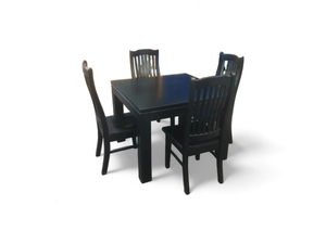 Products: 5 Piece Black Dining Suite - Table and 4 Chairs - Mr. Hire Purchase