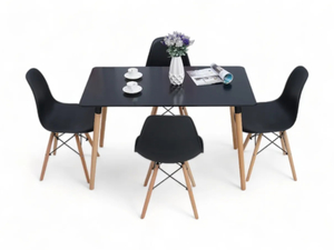 Products: Echo Black Dining Table and Chairs - Mr. Hire Purchase