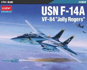 Products: Academy 1: 144th scale – US Navy Grumman F-14A Tomcat VF-84 Jolly Rogers – 12626 – Mr Models