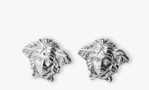 Earrings: Sterling Silver Medusa Cut-out Earrings