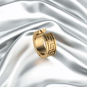 Earrings: 9ct Gold Greek Key Huggie Earrings