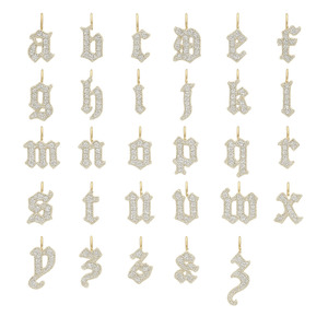 Necklaces: 9ct Old English Letter Pendant Plus Complimentary Chain