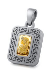 Sterling Silver Gold 24k Pamp Bar Petite Pendant