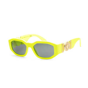 Sunglasses: Versace Oval Medusa Temple Glasses Biggie Highlighter Yellow Green