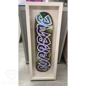Supreme Lee Quinones Logo Skateboard Deck Blue (2018) Framed