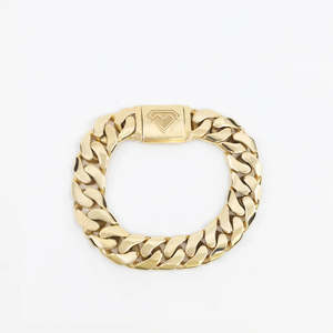 Bracelet: Custom 9ct Gold Miami Curb Link Bracelet 22cm
