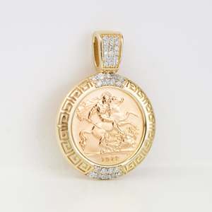 Sovereign Coins: Greek Key Diamond Odyssey Pendant