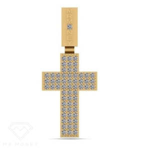 Christmas: 9ct Gold & Diamond Money Ice Cross Pendant