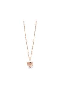 Guess Ladies Rose Gold Plated Logo Heart Pendant Necklace UBN28013