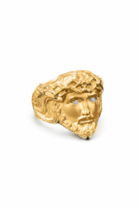 Rings: 9ct Jesus Ring With Diamond Eye