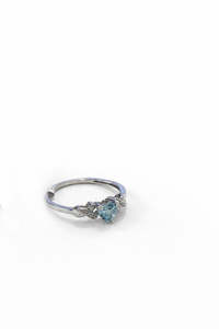 Rings: Blue Topaz and Moissanite Sterling Silver Ring