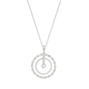 9ct White Gold Rosalia Diamond Pendant
