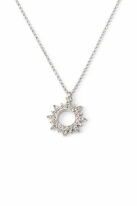 Necklaces: Sterling Silver Sun Necklace With CZ