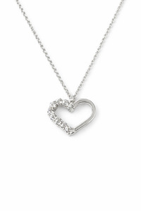 Necklaces: Sterling Silver Heart Necklace With CZ